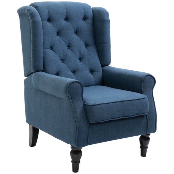 Rootz elegant vingstol - fåtölj - accentstol - hög komfort - 74 cm x 86 cm x 102 cm - blå