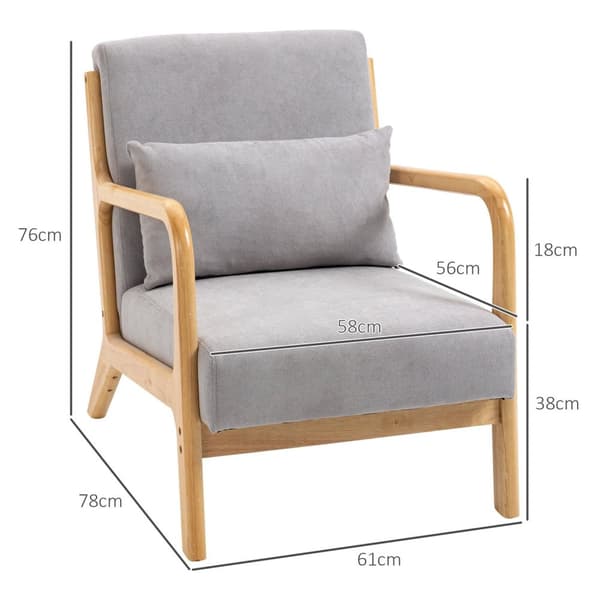Rootz Elegant Lounge stol - lænestol - afslapningsstol - maksimal komfort - 61L x 78W x 76H cm