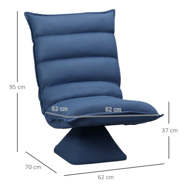 Rootz gulvniveau -loungerstol - drejelig stol - roterbart sæde - justerbar komfort - 62 x 70 x 95 cm - blå