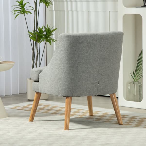 Rootz Linen Look Padded Lounge Chair - fåtölj - Reclinerstol - Ultimat komfort - 63 cm x 69 cm x 79,5 cm