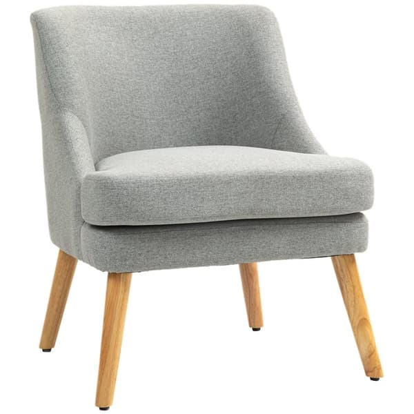 Rootz Linen Look Padded Lounge Chair - fåtölj - Reclinerstol - Ultimat komfort - 63 cm x 69 cm x 79,5 cm