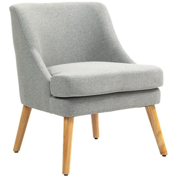 Rootz Linen Look Padded Lounge Chair - fåtölj - Reclinerstol - Ultimat komfort - 63 cm x 69 cm x 79,5 cm
