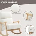 Miniatyrbild 6 av 11: Rootz Rocking Chair - Velvet Chair - Ergonomic Chair - Max Comfort - 65W X 90D x 98H cm - White -Brown