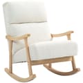 Miniatyrbild 1 av 11: Rootz Rocking Chair - Velvet Chair - Ergonomic Chair - Max Comfort - 65W X 90D x 98H cm - White -Brown