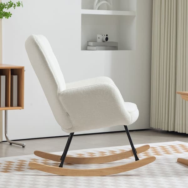Juuren keinutuoli Fleece Look - Ergonominen nojatuoli - Rentouttava tuoli - tukee vartaloa - 98d x 71w x 101h cm