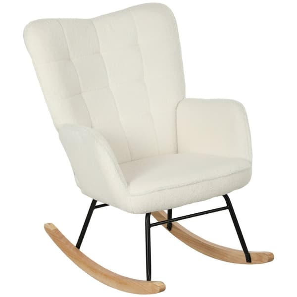 Juuren keinutuoli Fleece Look - Ergonominen nojatuoli - Rentouttava tuoli - tukee vartaloa - 98d x 71w x 101h cm