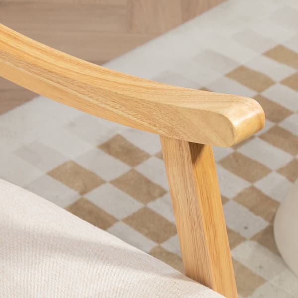 Rootz Rocking Stol - Polstret sædepude - Afslapningsstol - Træben - Optimal komfort - 66W x 92d x 78H cm