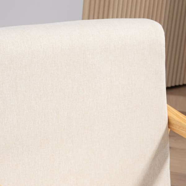 Rootz Rocking Stol - Polstret sædepude - Afslapningsstol - Træben - Optimal komfort - 66W x 92d x 78H cm