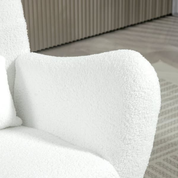 Rootz Rocking Stol - Fluffy stol - Gliderstol - Luksuriøs komfort - 67 cm x 95 cm x 100 cm - Hvid