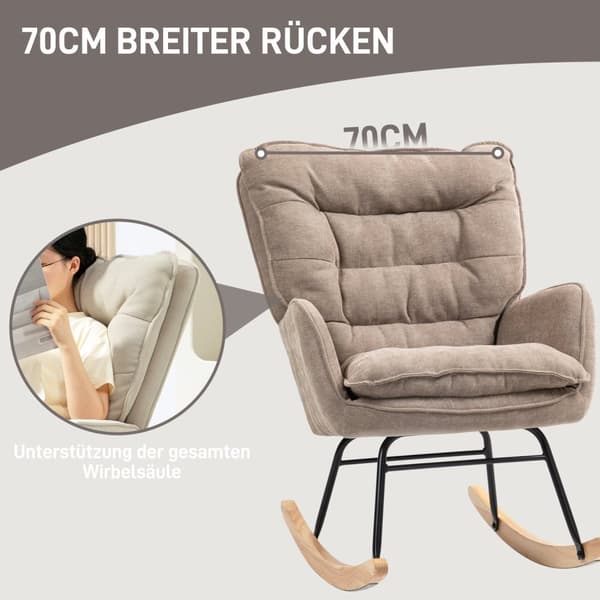 Rootzin keinutuoli - Swing -tuoli - leveä istuin - Chenille Comfort - 71cm x 98,5 cm x 97cm - tukee jopa 120 kg