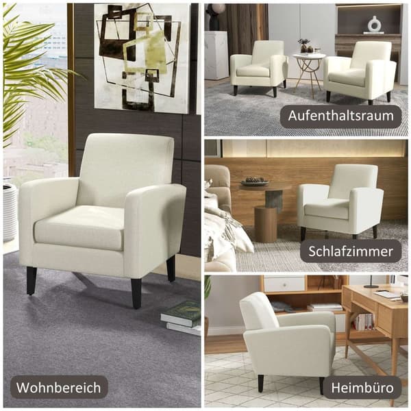Rootz Single nojatuoli - Rentoutumisvaara - verhoiltu nojatuoli - puiset jalat - liinavaatteet - 66 x 72 x 74 cm - ergonominen mukavuus