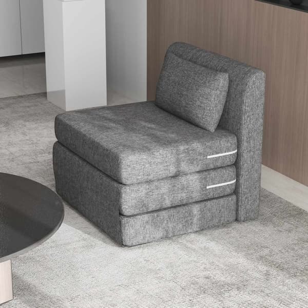 Rootz Sofa Bed - Gästmadrass - Tri -Fold Chair - Compact and Versatile - Metal Frame - 80x75x74 CM - Grå