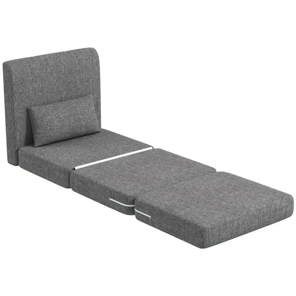 Rootz Sofa Bed - Gästmadrass - Tri -Fold Chair - Compact and Versatile - Metal Frame - 80x75x74 CM - Grå
