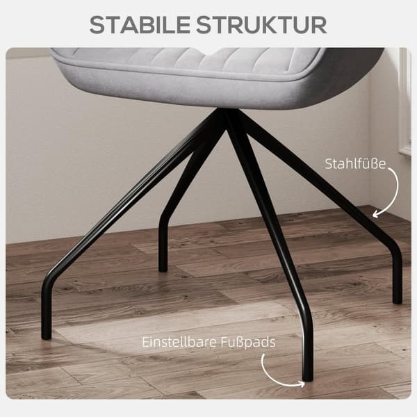 Rootz Swivel Arm Chair - Modern Accent Chair - Living Room Office Chair - 360 ° Rotation - 61 cm x 62 cm x 81 cm