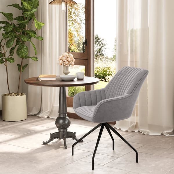 Rootz Swivel Arm Chair - Modern Accent Chair - Living Room Office Chair - 360 ° Rotation - 61 cm x 62 cm x 81 cm