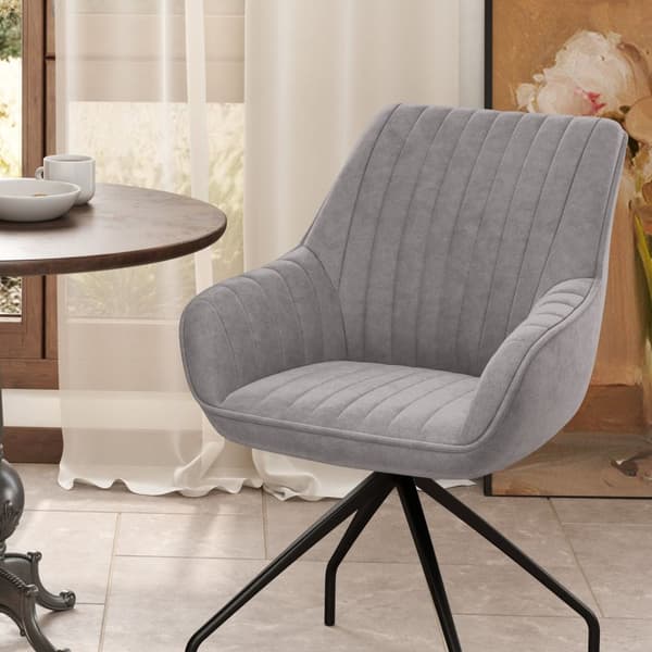 Rootz Swivel Arm Chair - Modern Accent Chair - Living Room Office Chair - 360 ° Rotation - 61 cm x 62 cm x 81 cm