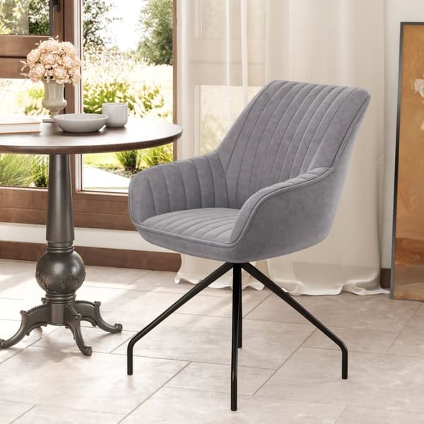 Rootz Swivel Arm Chair - Modern Accent Chair - Living Room Office Chair - 360 ° Rotation - 61 cm x 62 cm x 81 cm