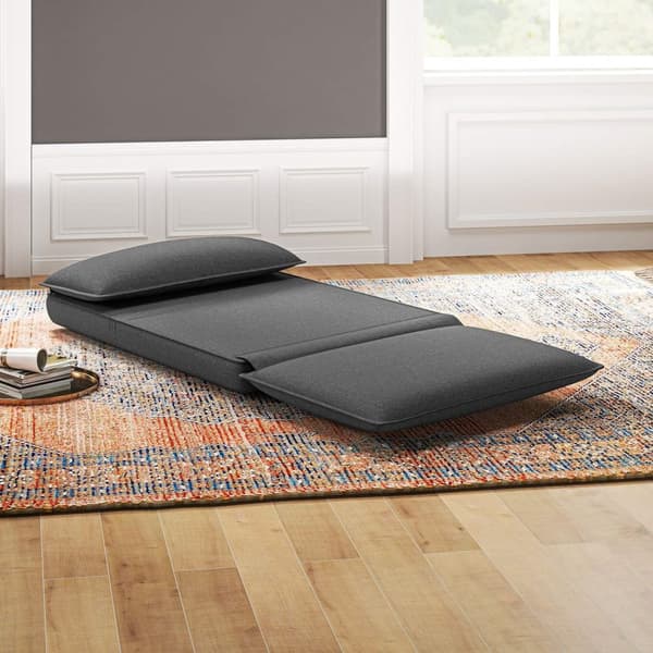 Rootz SOFA BED - Justerbar ryggstöd - Bortabell tyg - Integrerat nackstöd - 76L x 75W x 56H cm (golvstol) - Grå