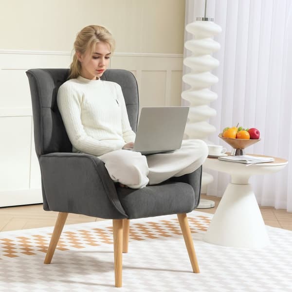 Rootz klädda fåtölj - vardagsrumsstol - lässtol - sammet komfort - 66W x 75d x 100h cm - stöder upp till 120 kg