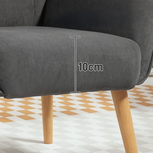 Rootz klädda fåtölj - vardagsrumsstol - lässtol - sammet komfort - 66W x 75d x 100h cm - stöder upp till 120 kg