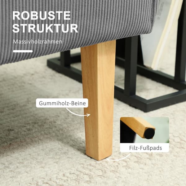 ROOTZ TO SEATER CORDUROY SOFA - Loveseat - Couch - Komfortabel polstring - 110 cm x 62 cm x 85 cm