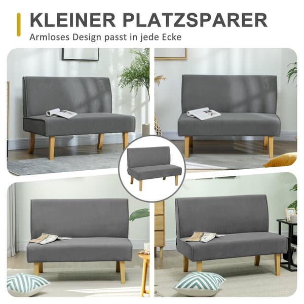 ROOTZ TO SEATER CORDUROY SOFA - Loveseat - Couch - Komfortabel polstring - 110 cm x 62 cm x 85 cm