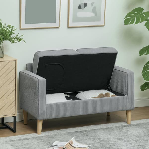Rootz Two Seater Storage Sofa - Mini Couch - Compact Sofa - Rumbesparende design - 117 cm x 63 cm x 79 cm