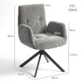 Miniatyrbillede 3 af 11: Rootz polstret accentstol - drejelig lænestol - moderne loungestol - 360 ° rotation - 60 cm x 61 cm x 88 cm - Comfy Gray Design