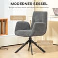 Miniatyrbillede 4 af 11: Rootz polstret accentstol - drejelig lænestol - moderne loungestol - 360 ° rotation - 60 cm x 61 cm x 88 cm - Comfy Gray Design