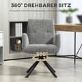 Miniatyrbillede 5 af 11: Rootz polstret accentstol - drejelig lænestol - moderne loungestol - 360 ° rotation - 60 cm x 61 cm x 88 cm - Comfy Gray Design