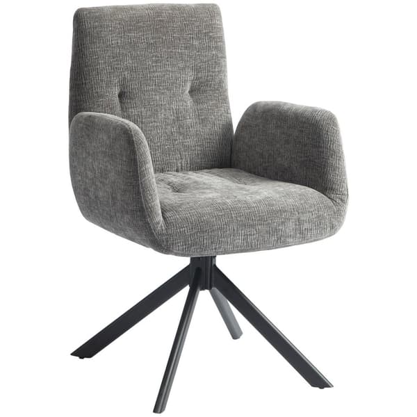 Rootz polstret accentstol - drejelig lænestol - moderne loungestol - 360 ° rotation - 60 cm x 61 cm x 88 cm - Comfy Gray Design