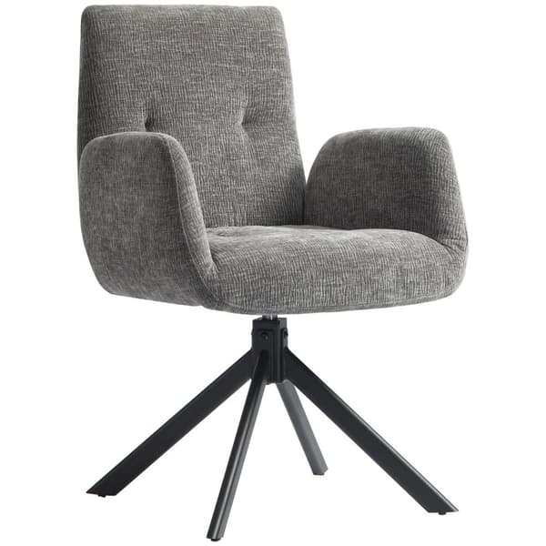 Rootz polstret accentstol - drejelig lænestol - moderne loungestol - 360 ° rotation - 60 cm x 61 cm x 88 cm - Comfy Gray Design