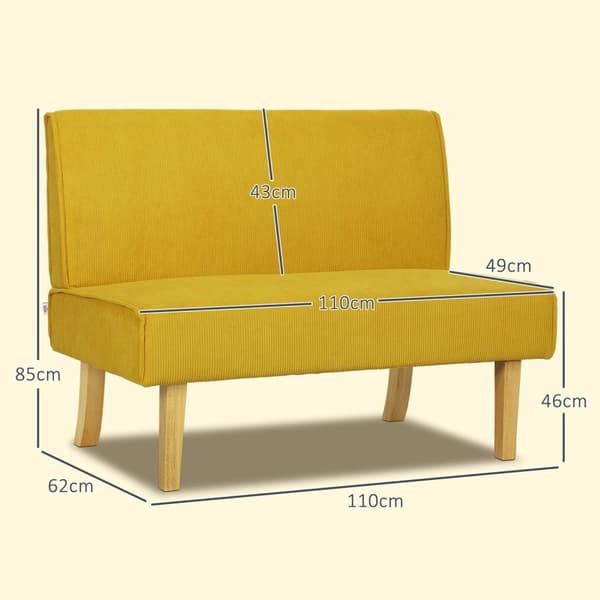 Rootz Two Seater -sohva - Loveseat - sohva - paksu tyynyn mukavuus - 110 cm x 62 cm x 85 cm - vaaraantuote - kiinteä puiset jalat