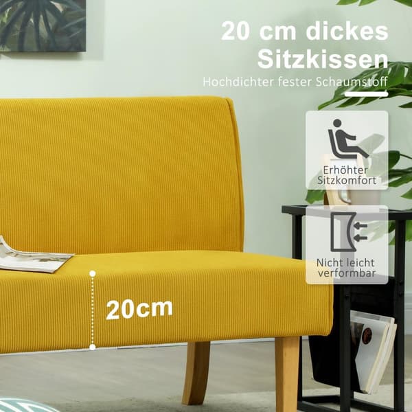 Rootz Two Seater -sohva - Loveseat - sohva - paksu tyynyn mukavuus - 110 cm x 62 cm x 85 cm - vaaraantuote - kiinteä puiset jalat