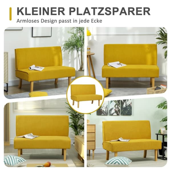 Rootz Two Seater -sohva - Loveseat - sohva - paksu tyynyn mukavuus - 110 cm x 62 cm x 85 cm - vaaraantuote - kiinteä puiset jalat