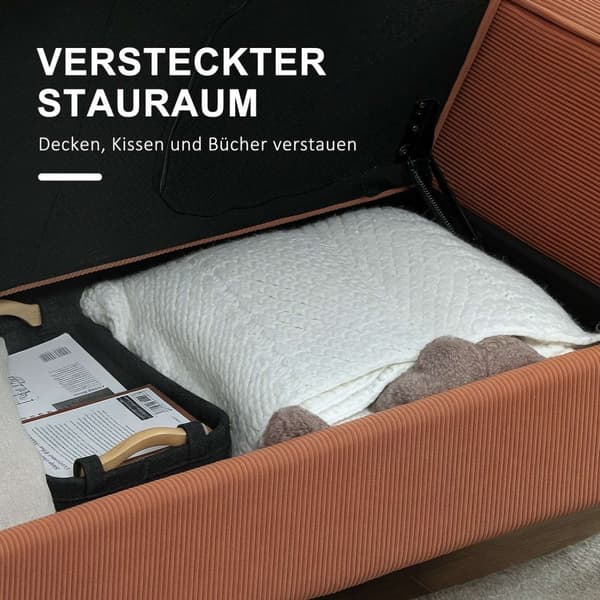 Rootz Two -sits soffa - Mini Couch - Loveseat - Lagringsutrymme Effektivitet - 117 x 63 x 79 cm rosa