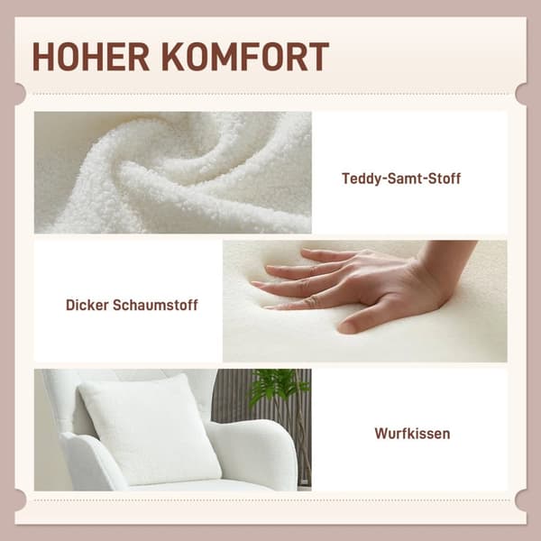 Rootzin verhoiltu nojatuoli - Lounge -tuoli - Relaksation Seat - Cozy Comfort - 88 x 75 x 106 cm - Timanttien tikkaus ja natekankaan kansi