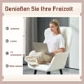 Pikkukuva 8 / 11: Rootzin verhoiltu nojatuoli - Lounge -tuoli - Relaksation Seat - Cozy Comfort - 88 x 75 x 106 cm - Timanttien tikkaus ja natekankaan kansi