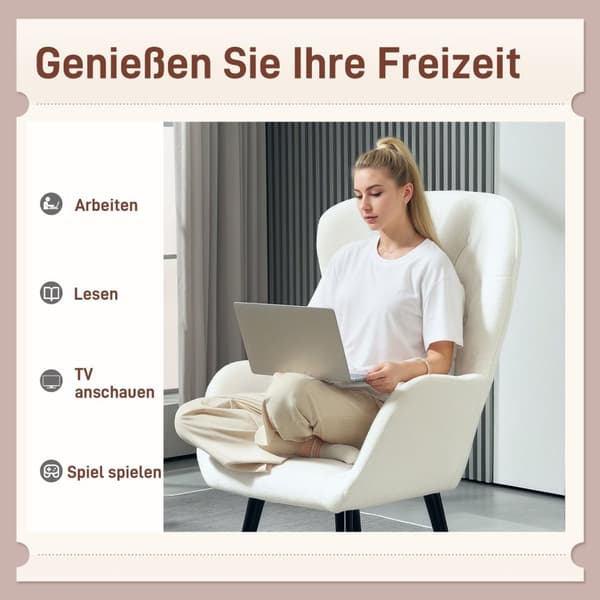 Rootzin verhoiltu nojatuoli - Lounge -tuoli - Relaksation Seat - Cozy Comfort - 88 x 75 x 106 cm - Timanttien tikkaus ja natekankaan kansi