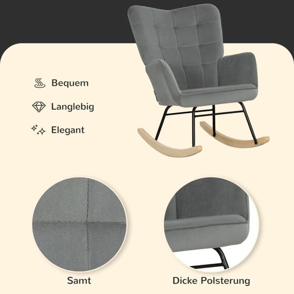 Rootz Vintage -rokkotuoli - lastentarhatuoli - Rentollisuustuoli - Ergonominen mukavuus - 98d x 71W x 101H CM