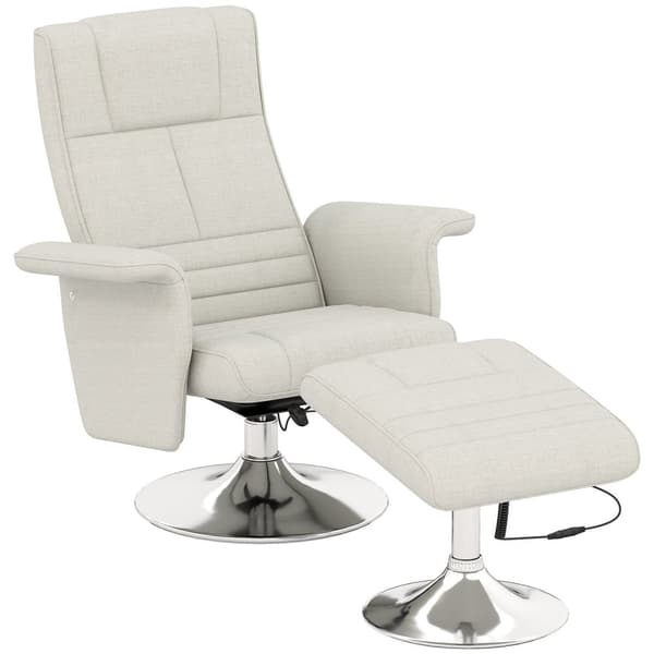 Rootz Massagestol med avföring - Recliner - Relaxationsstol - 8 -punktsvibration - 78 cm x 95 cm x 88 cm
