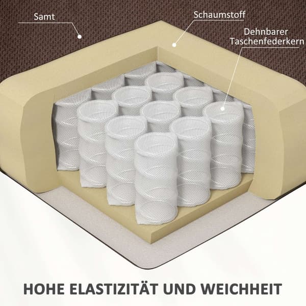 Rootz stand -up hvilestol - Massagestol - Opvarmet stol - Hyggelig komfort - 92W x 102d x 104h cm - Brun fløjls finish