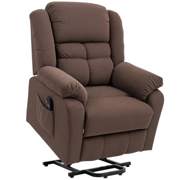 Rootz stand -up hvilestol - Massagestol - Opvarmet stol - Hyggelig komfort - 92W x 102d x 104h cm - Brun fløjls finish