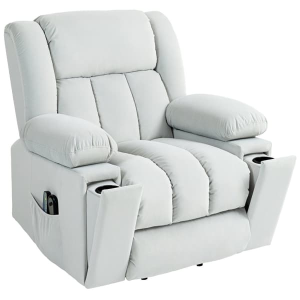 Rootz Electric Riser Stol - hvilestol - massagestol - fløjlsstof for optimal komfort - 101W x 93d x 104H cm