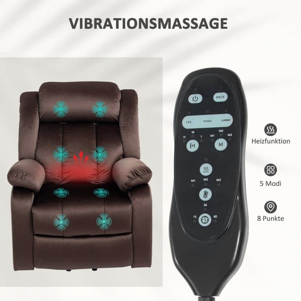 Rootz stand -up hvilestol - Massagestol - Lumbin Opvarmning - Velvet Comfort - 88W X 95d x 106H cm