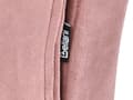 Miniatyrbilde 10 av 11: Høyrevendt Sjeselong Rosa Fløyelspolstring Svarte ben Oppbevaringsrom Tuftet sete Bolsterpute Glam Retro Design