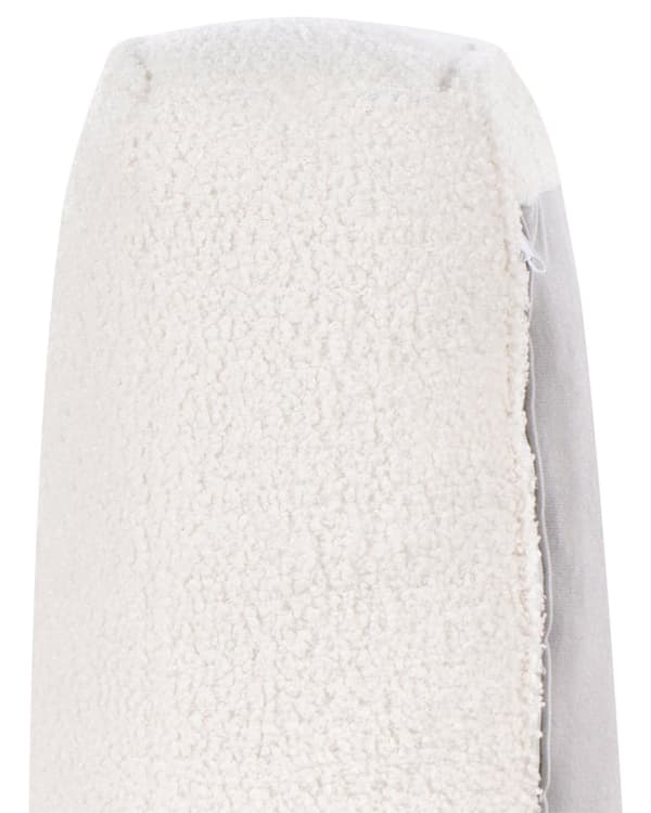 Lenestol Hvit Boucle Fabric Minimalistisk Stil Stue Aksentstol Svarte Ben Sporarm