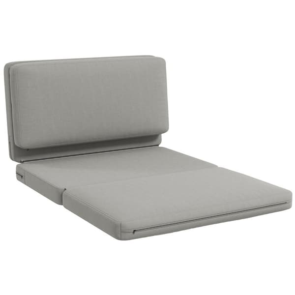 Rootz 2 -i -1 foldning hvilestol - gæstemadras - Rumbesparende sofa - Tyk polstring - 120x80x75cm & 120x275x10cm, lysegrå fløjl