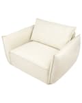 Miniatyrbilde 7 av 11: Lenestol Lysebeige Stoff Dypt og bredt sete Lav profil Ryggstøtte og armlener med puter Moderne design