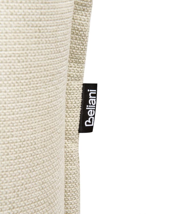 Lenestol Lysebeige Stoff Dypt og bredt sete Lav profil Ryggstøtte og armlener med puter Moderne design